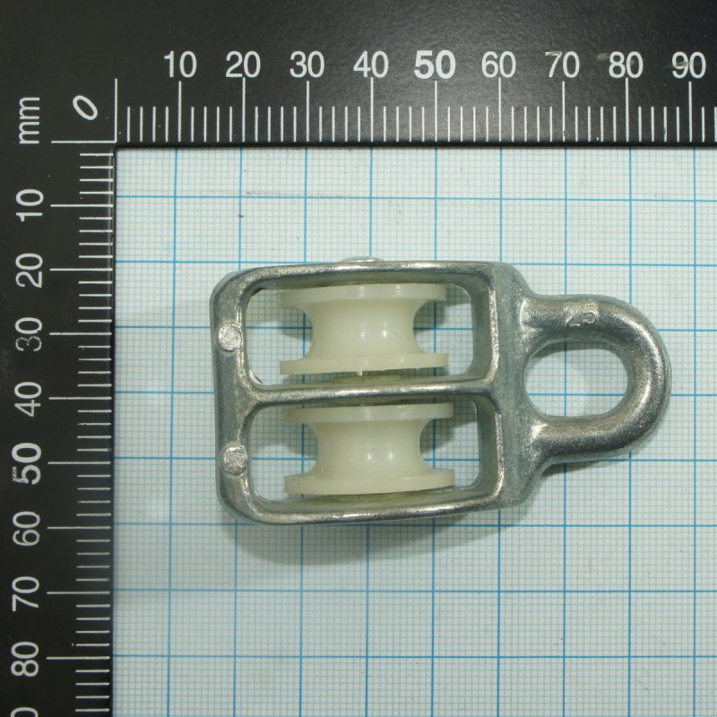 Двойной блок с пластиковым диском (шкивом) 1 д. 25мм